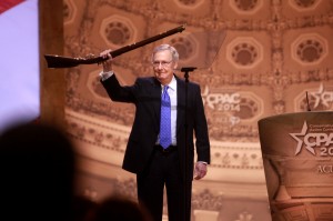 Photo of Mitch McConnell speaking at CPAC 2014 in Washington, DC taken by Gage Skidmore.