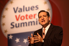 Ted Cruz speaking at Values Voter Summit in Washington D.C. on October 7, 2011 by Gage Skidmore.